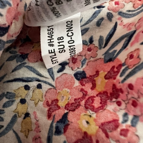 J.Crew Popover Shirt Liberty London Swirling Petals Pink Floral Print Size 0 - Picture 11 of 11